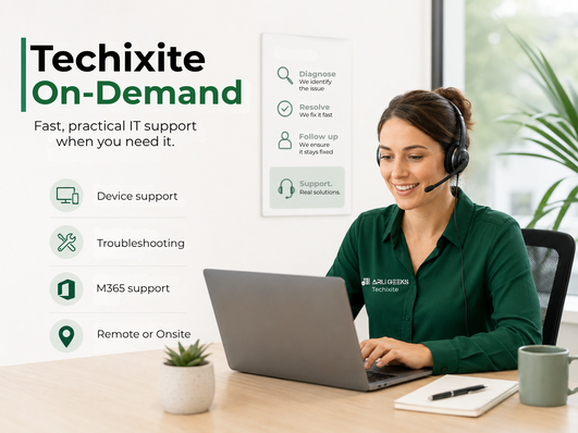 IT specialist providing remote helpdesk support to a business user